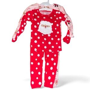 Carter's Red and White Santa And Reindeer Pajama Sets